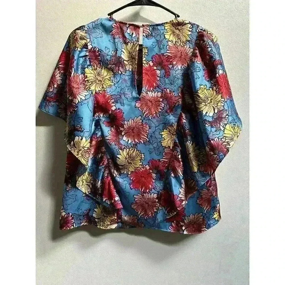 Aritzia Little Moon Yarrow Abstract Flutter Sleeve Blouse | Women’s Size M - Picture 5 of 8